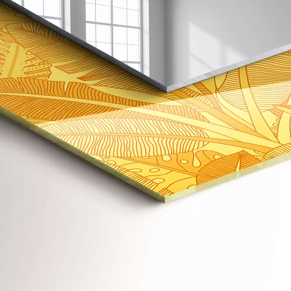 Oglindă imprimată Model frunze portocalii