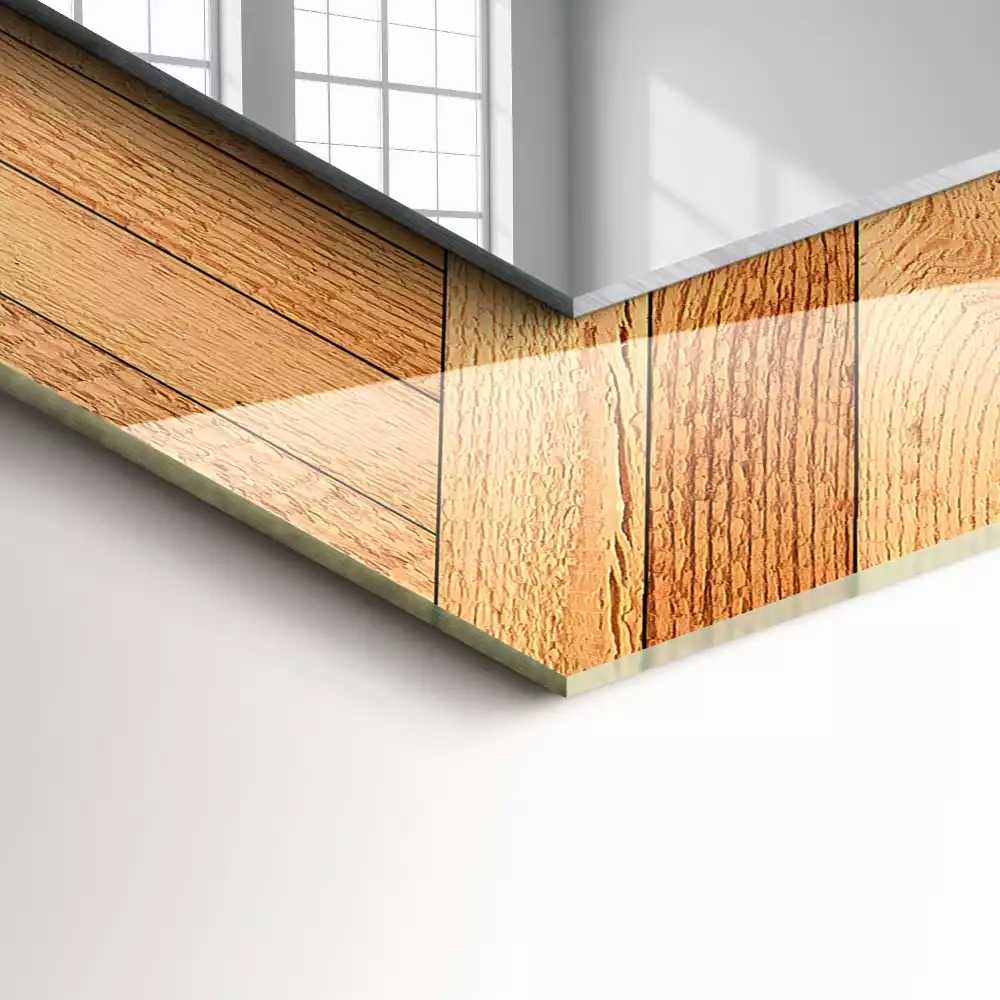 Decorațiuni de perete cu oglinzi Parchet din lemn