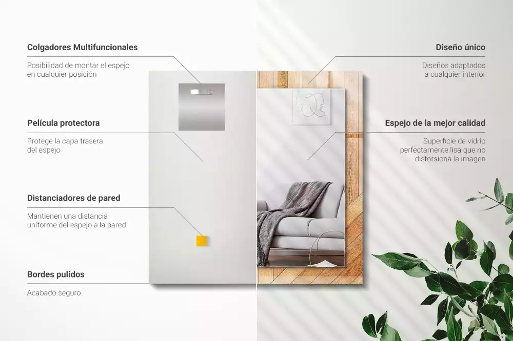 Decorațiuni de perete cu oglinzi Parchet din lemn