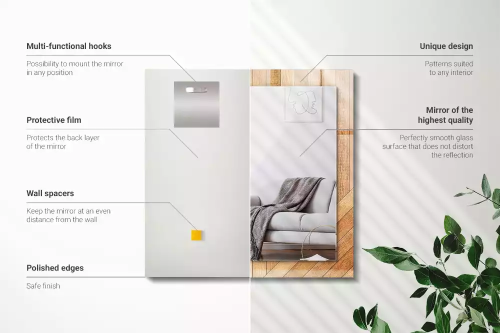 Decorațiuni de perete cu oglinzi Parchet din lemn