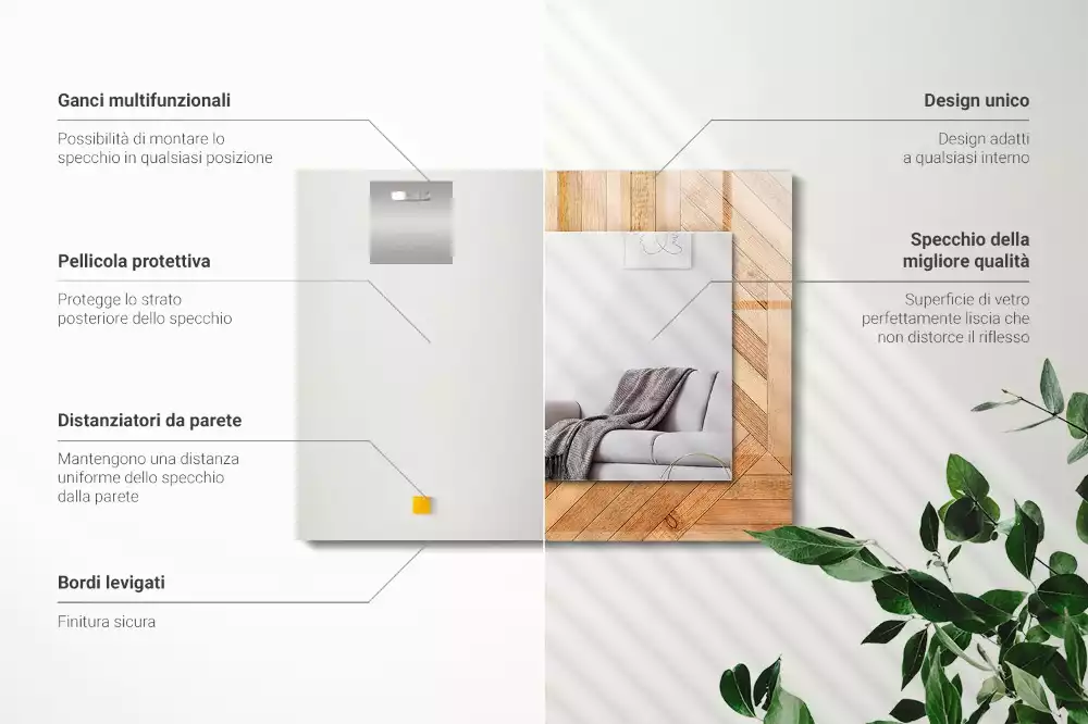 Decorațiuni de perete cu oglinzi Parchet din lemn