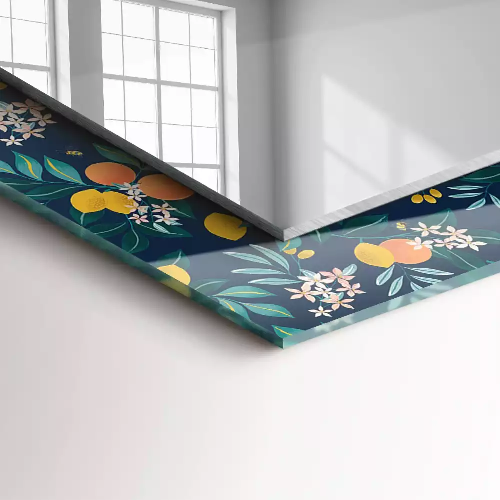 Decorațiuni perete cu oglindă Flori și fructe