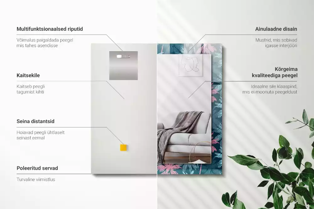 Oglindă imprimată Palmieri model colorat