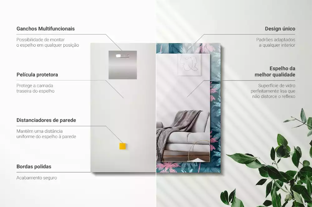 Oglindă imprimată Palmieri model colorat