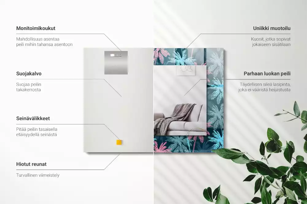 Oglindă imprimată Palmieri model colorat