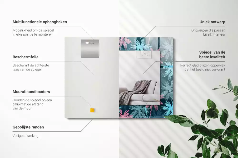 Oglindă imprimată Palmieri model colorat