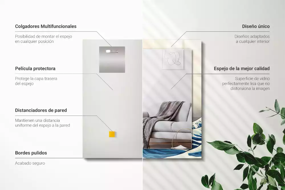 Decorațiuni de perete cu oglinzi Marea Mare din Kanagawa