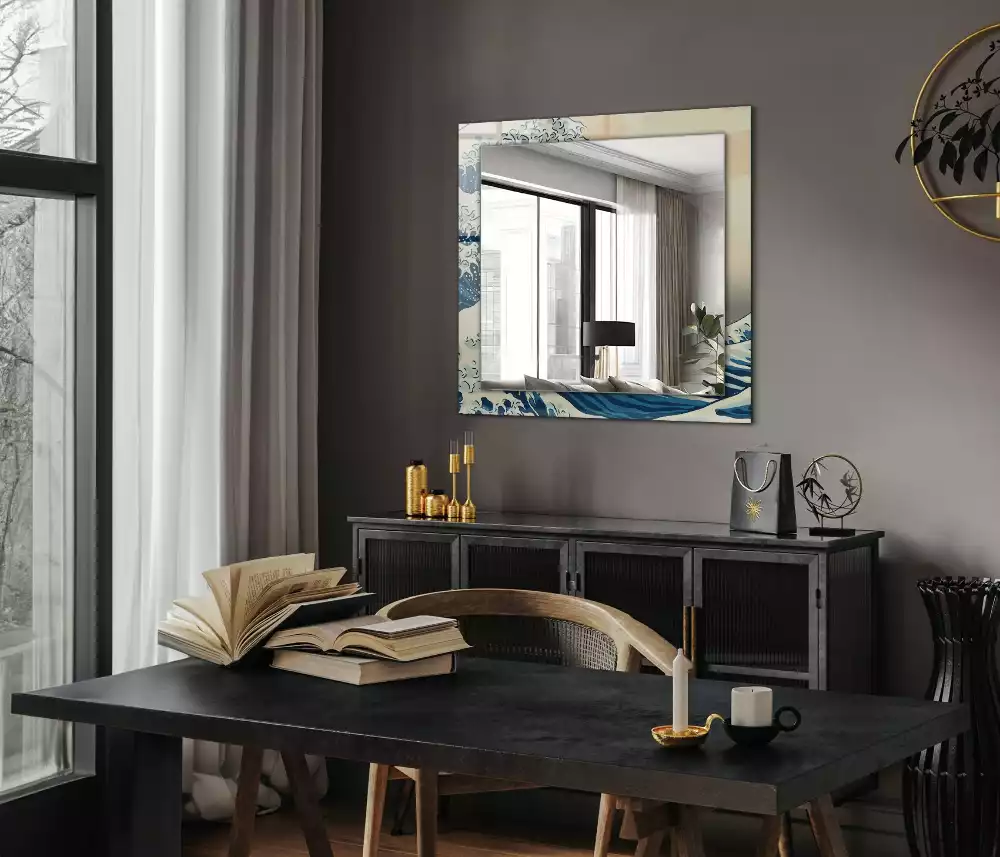 Decorațiuni de perete cu oglinzi Marea Mare din Kanagawa