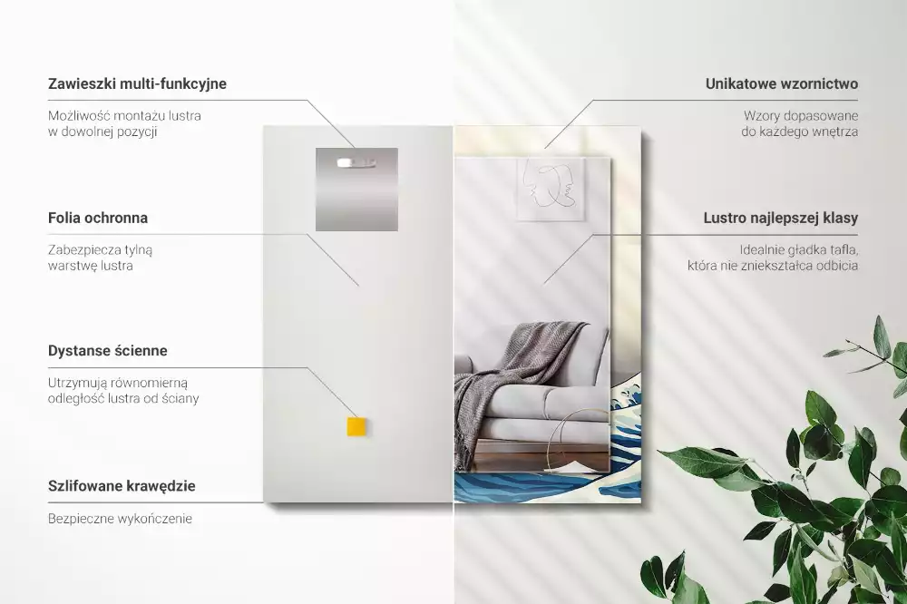 Decorațiuni de perete cu oglinzi Marea Mare din Kanagawa