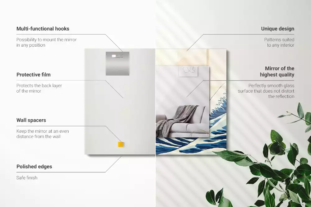 Decorațiuni de perete cu oglinzi Marea Mare din Kanagawa