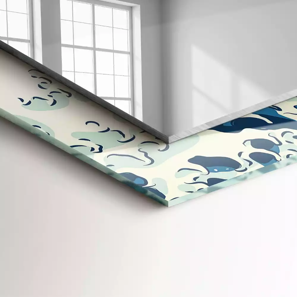 Decorațiuni de perete cu oglinzi Marea Mare din Kanagawa