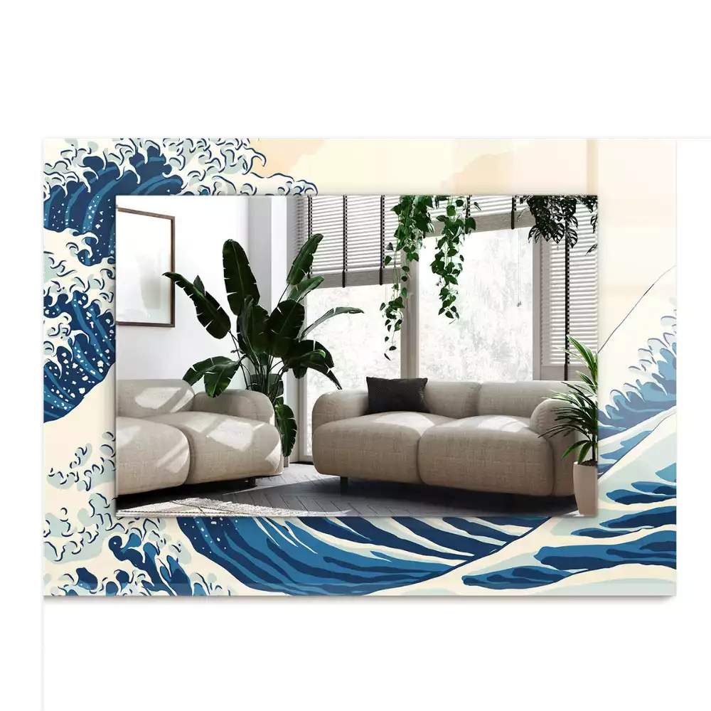 Decorațiuni de perete cu oglinzi Marea Mare din Kanagawa