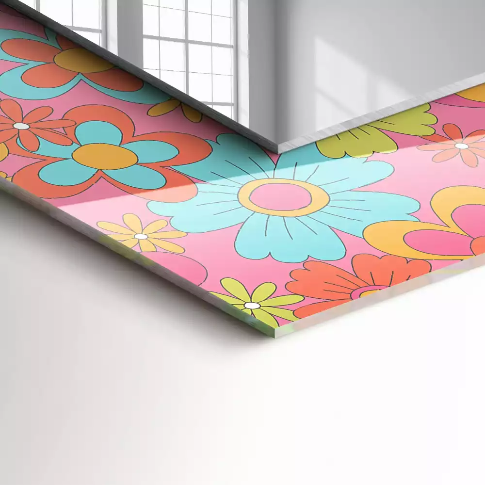 Oglindă imprimată Groove floral colorat