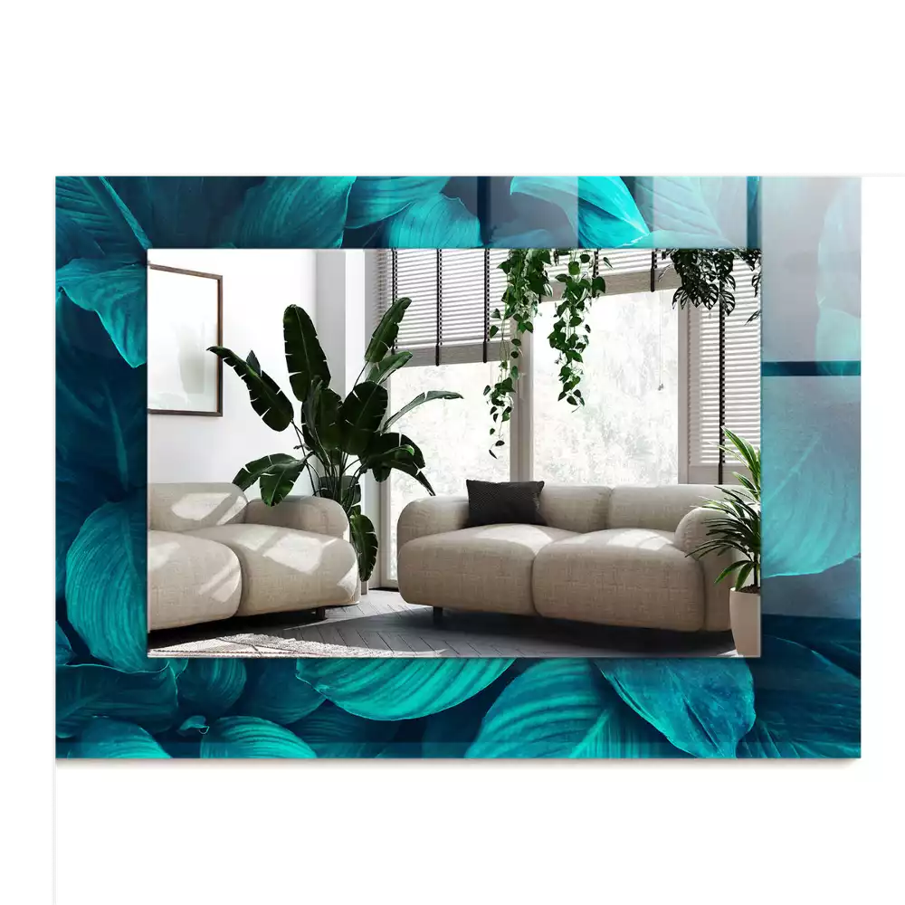 Decorațiuni perete cu oglindă Frunze verzi