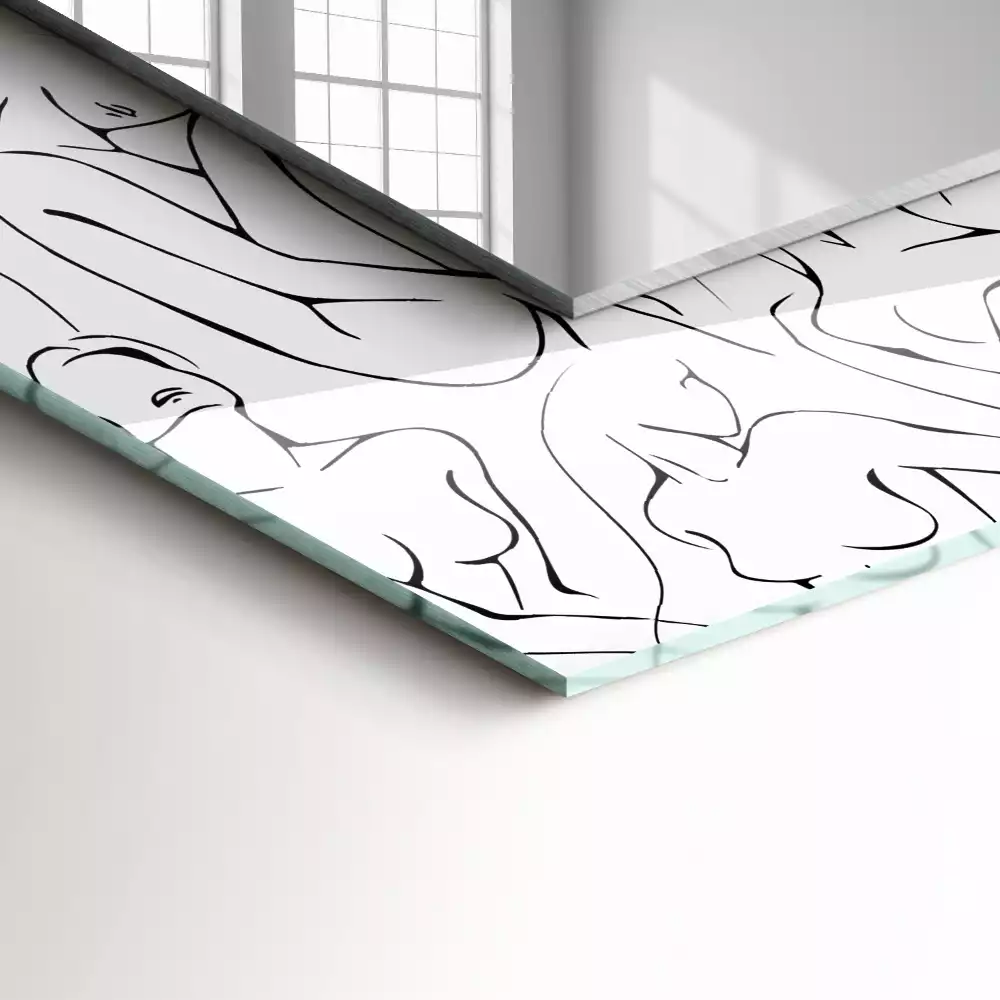 Decorațiuni de perete cu oglinzi Siluete feminine schiță