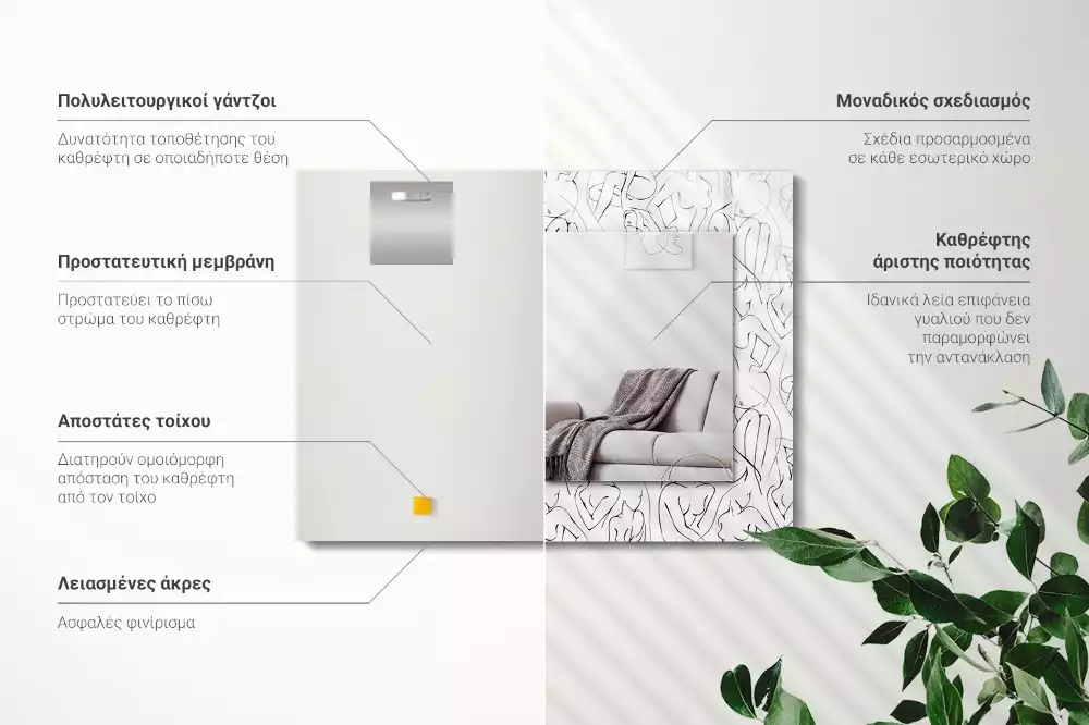 Decorațiuni de perete cu oglinzi Siluete feminine schiță