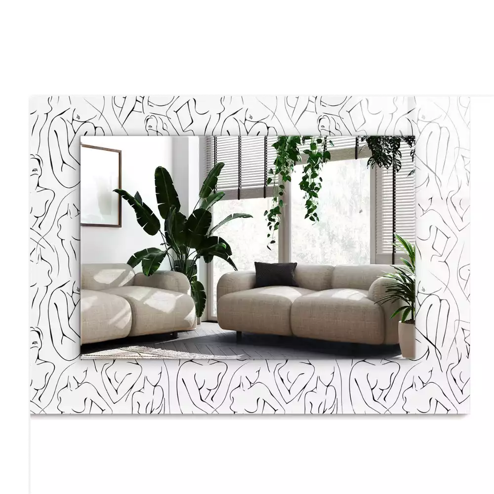 Decorațiuni de perete cu oglinzi Siluete feminine schiță