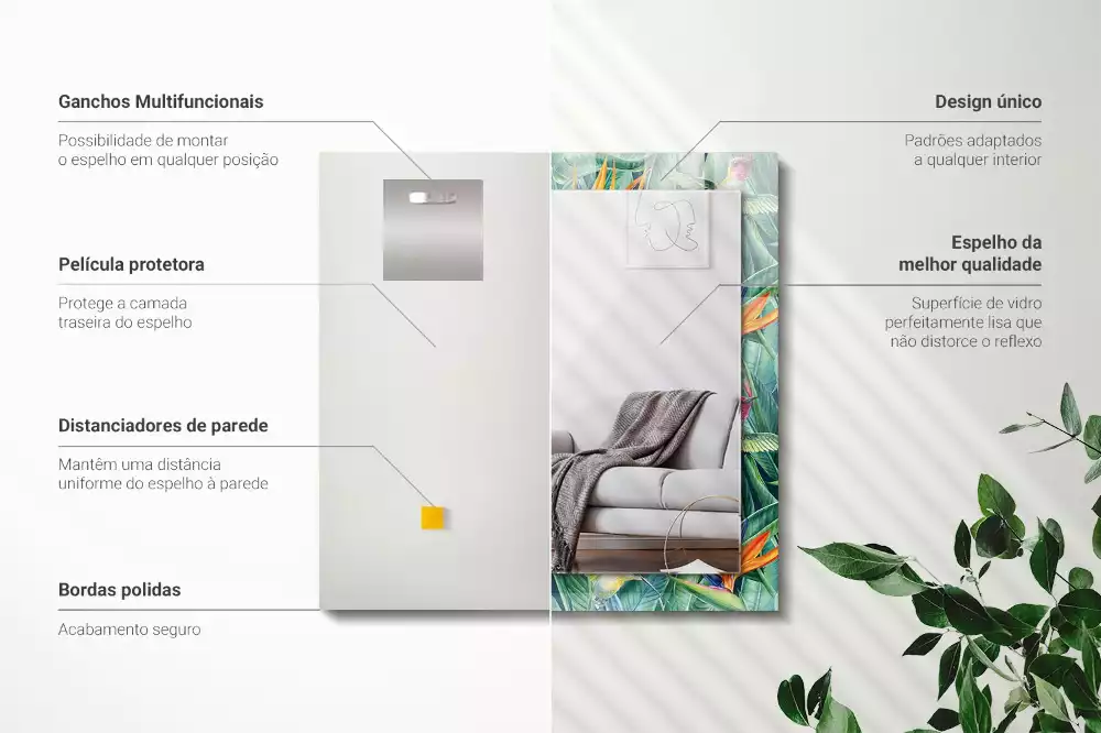 Decorațiuni de perete cu oglinzi Colibri și flori