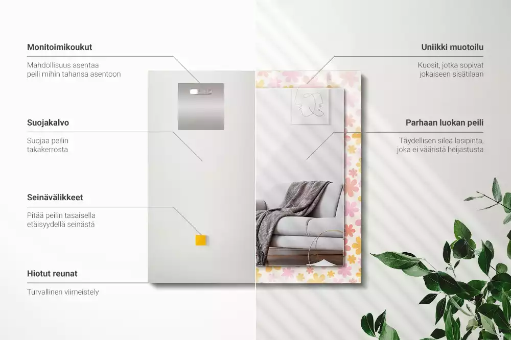 Decorațiuni perete cu oglindă Model floral