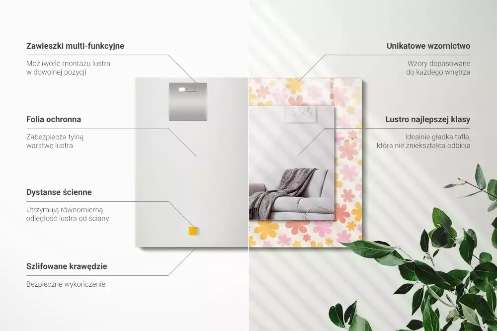 Decorațiuni perete cu oglindă Model floral