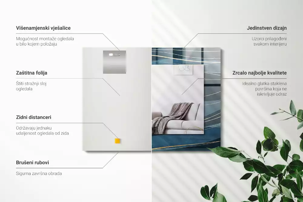 Decorațiuni de perete cu oglinzi Linii abstracte