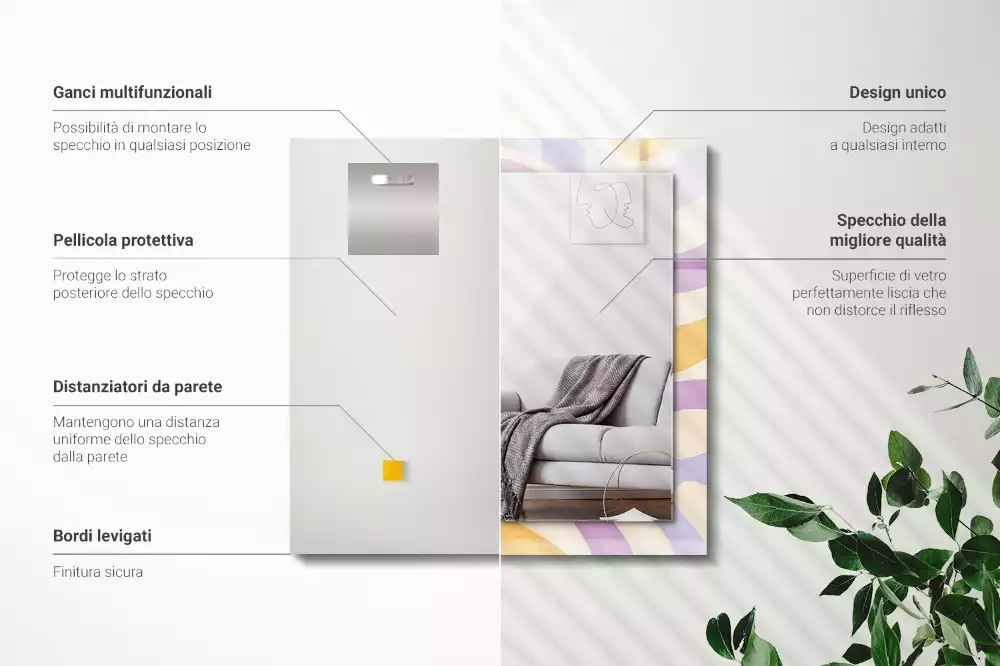 Decorațiuni de perete cu oglinzi Modele colorate abstracte