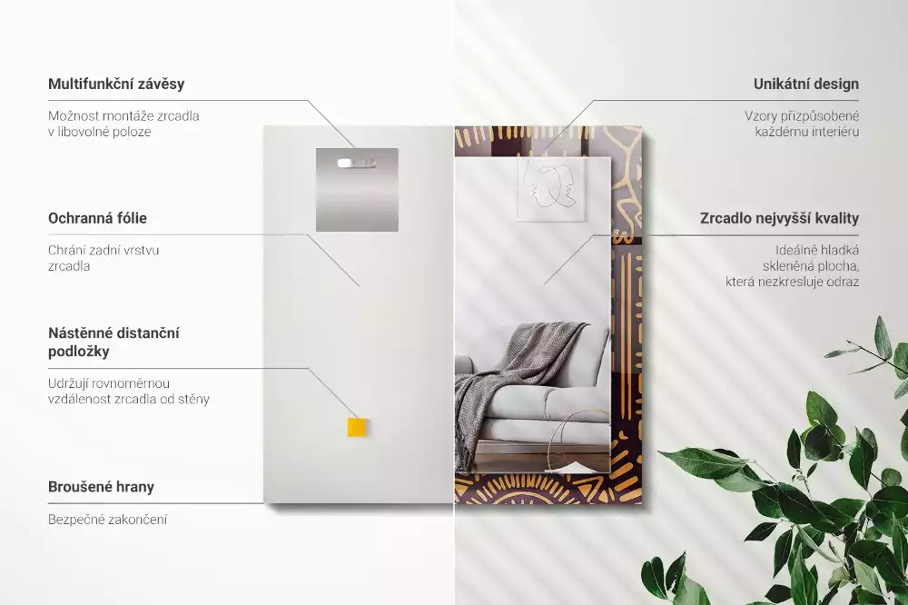 Decorațiuni perete cu oglindă Model etnic