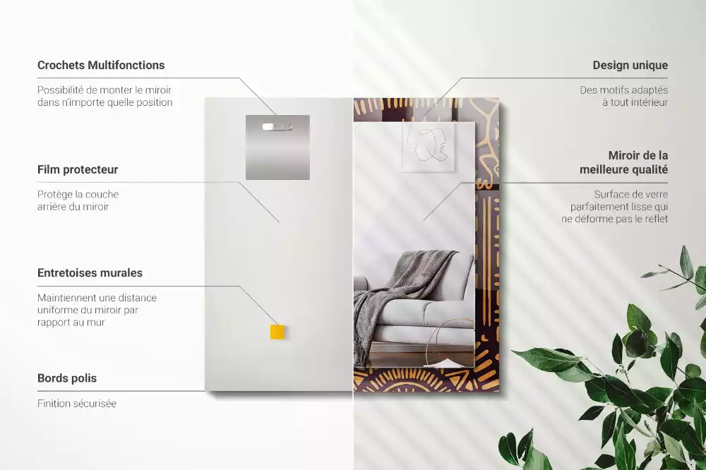 Decorațiuni perete cu oglindă Model etnic