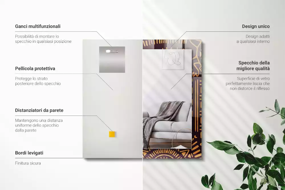 Decorațiuni perete cu oglindă Model etnic