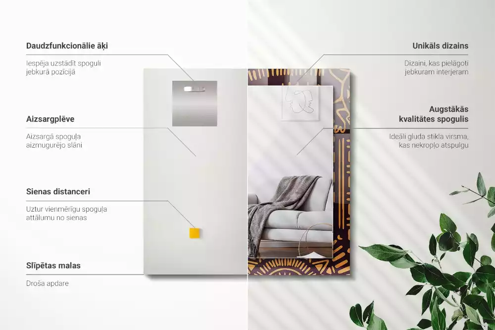 Decorațiuni perete cu oglindă Model etnic