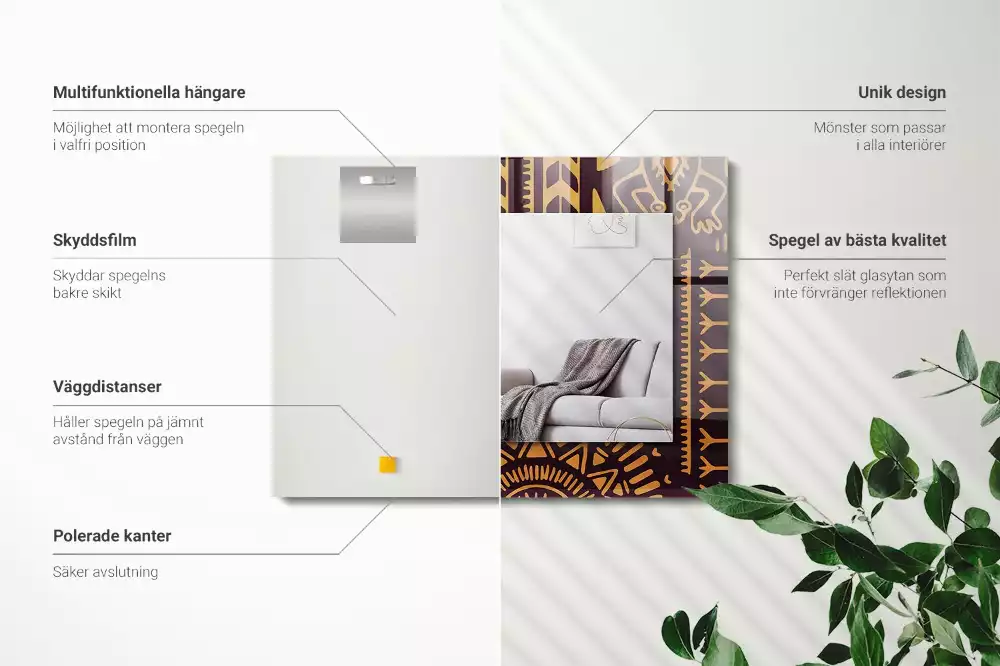 Decorațiuni perete cu oglindă Model etnic