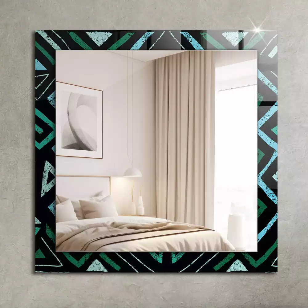 Decorațiuni de perete cu oglinzi Model geometric turcoaz