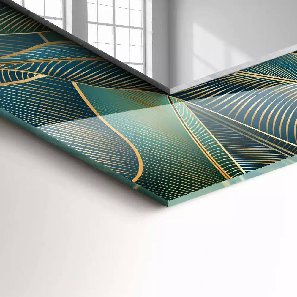 Decorațiuni perete cu oglindă Frunze linii