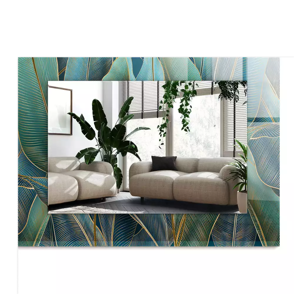 Decorațiuni perete cu oglindă Frunze linii