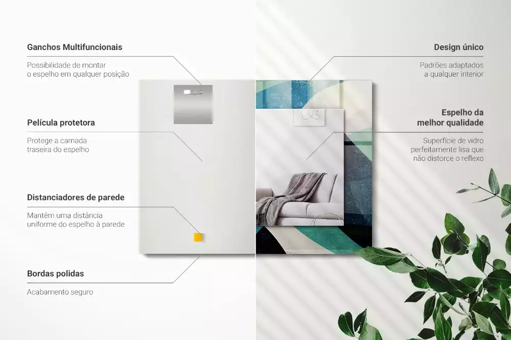 Oglindă imprimată Modele colorate abstracte