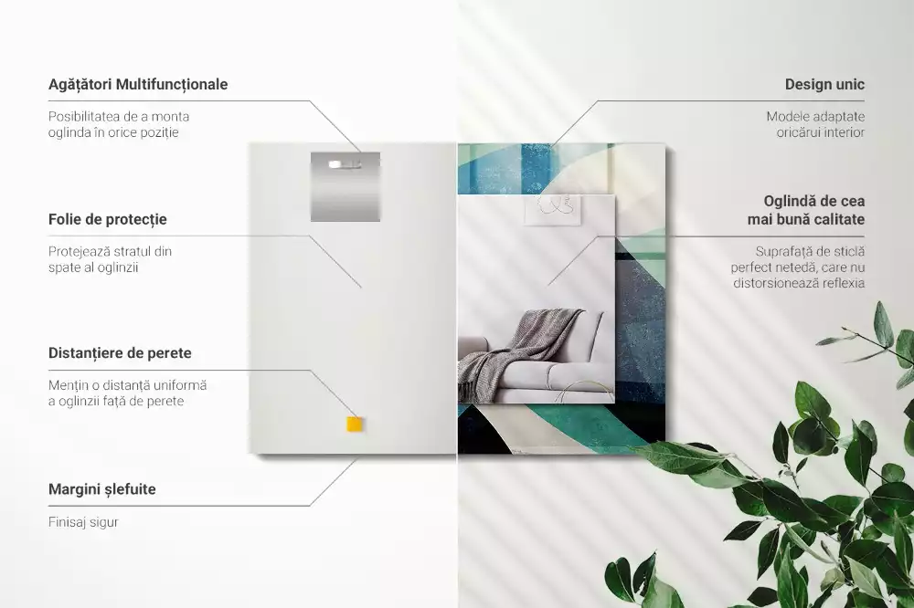 Oglindă imprimată Modele colorate abstracte