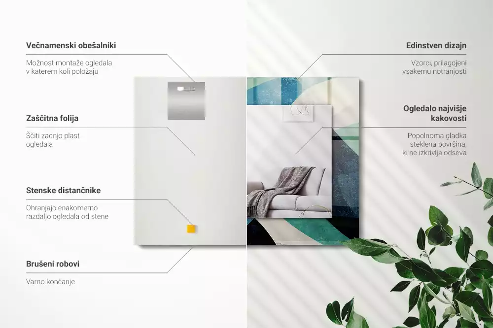 Oglindă imprimată Modele colorate abstracte