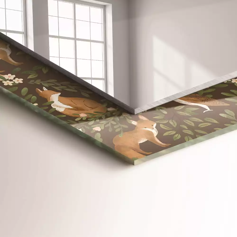 Decorațiuni de perete cu oglinzi Vulpe și bufniță