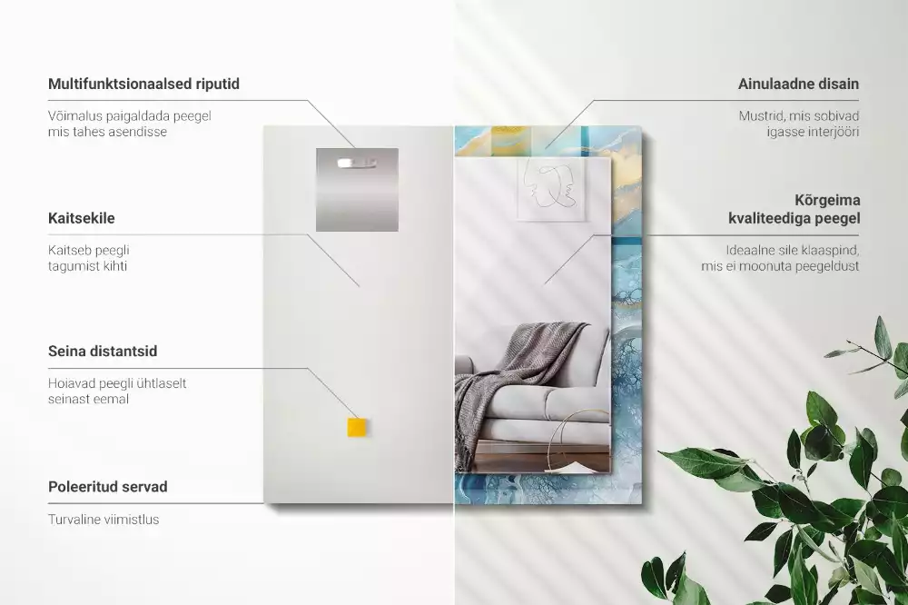 Oglindă imprimată Marmură abstractă rășină