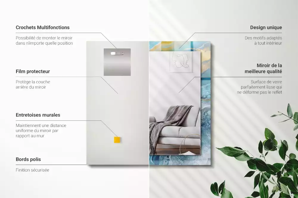 Oglindă imprimată Marmură abstractă rășină