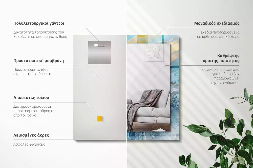 Oglindă imprimată Marmură abstractă rășină