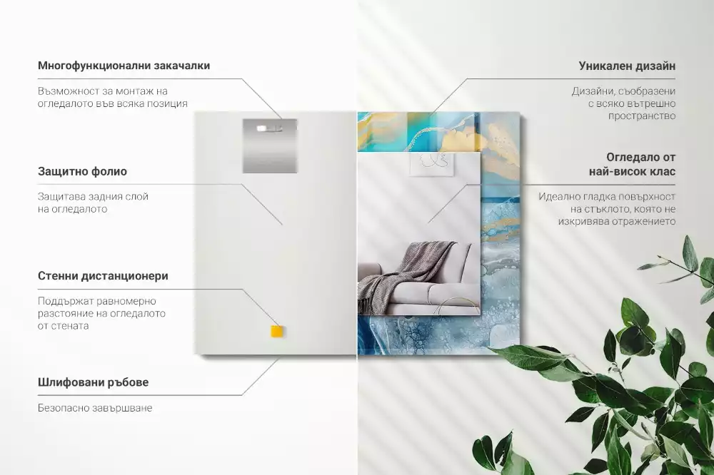 Oglindă imprimată Marmură abstractă rășină