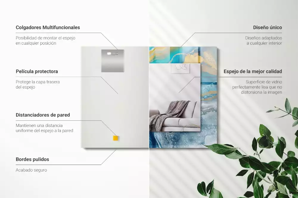 Oglindă imprimată Marmură abstractă rășină