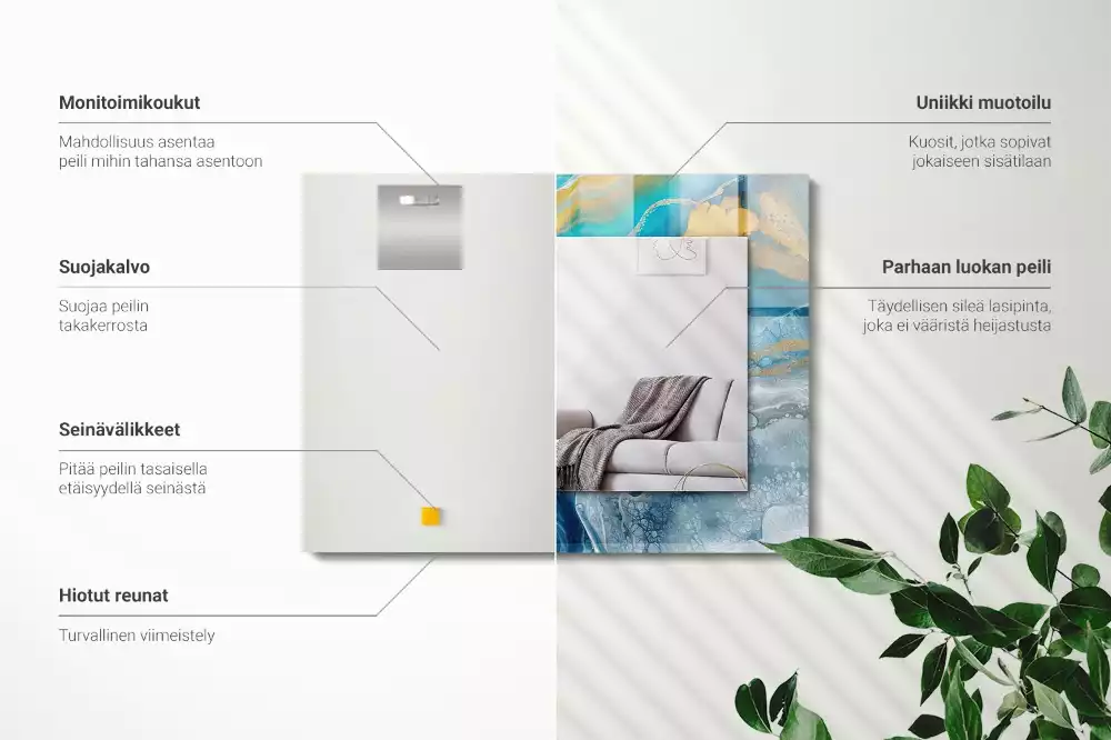 Oglindă imprimată Marmură abstractă rășină