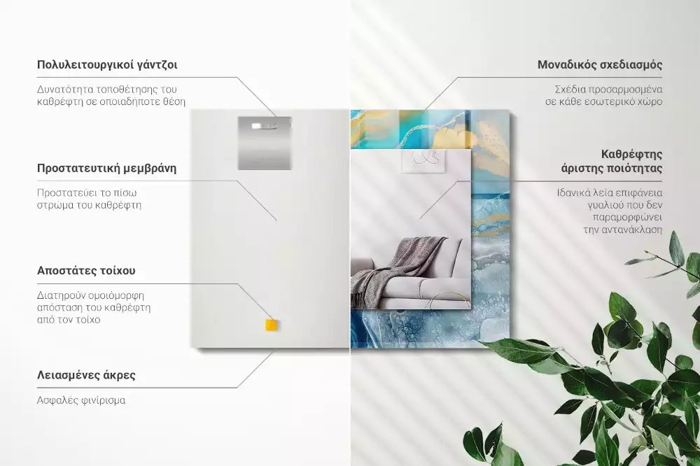 Oglindă imprimată Marmură abstractă rășină