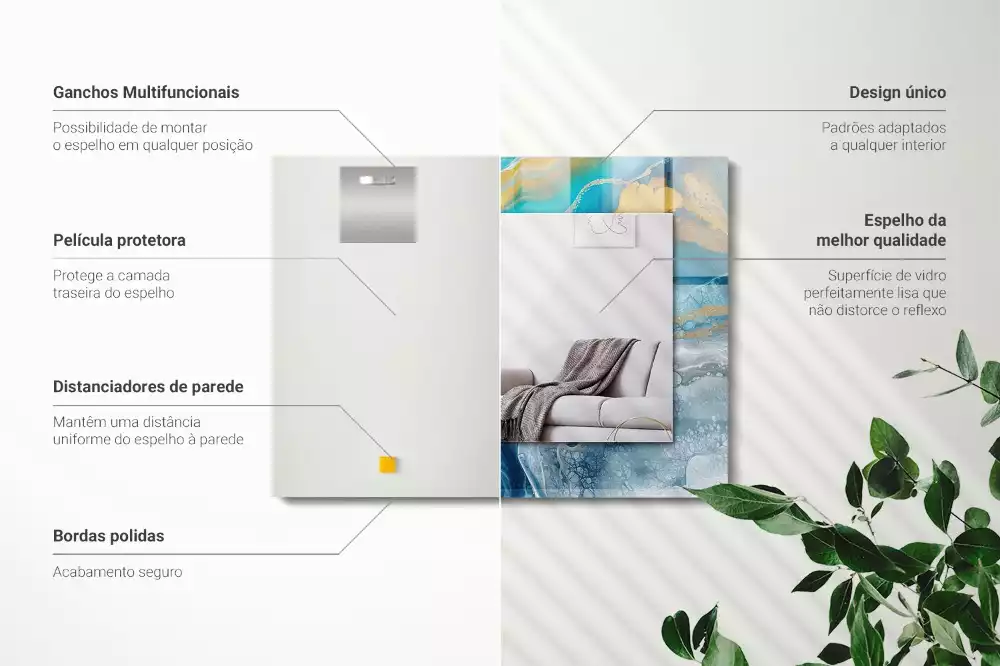 Oglindă imprimată Marmură abstractă rășină