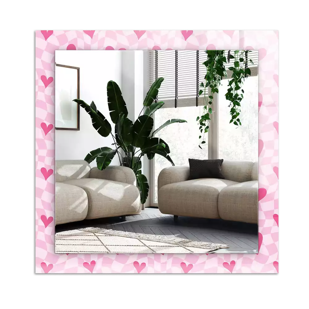Decorațiuni de perete cu oglinzi Inimi roz