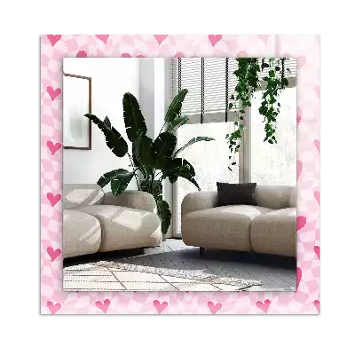 Decorațiuni de perete cu oglinzi Inimi roz