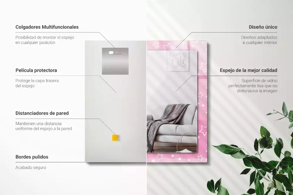 Decorațiuni perete cu oglindă Steluțe roz