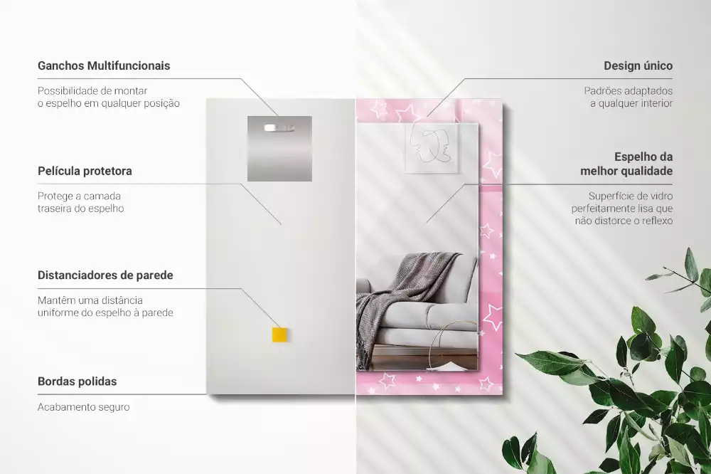 Decorațiuni perete cu oglindă Steluțe roz
